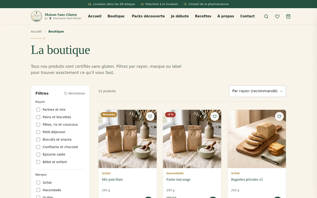 Capture du site Maison Sans Gluten, image 4